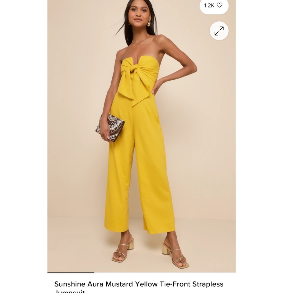 Lulu's Vibrant Yellow Strapless Jumpsuit